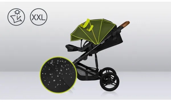 Lionelo – 3 az 1-ben kombinált babakocsi MARI TOUR, fekete ónix