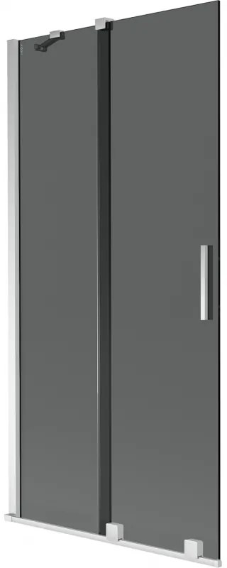 Mexen Velar, 2 szárnyas eltolható kádparaván 95 x 150 cm, 8mm szürke üveg, króm, 896-095-000-41-01