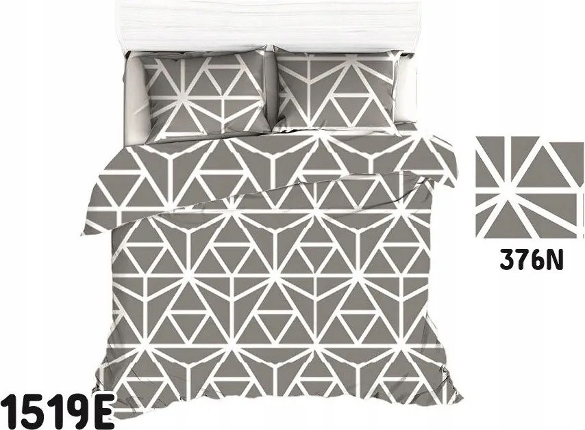 Ágyneműhuzat 200x220 szürke fehér geometrikus