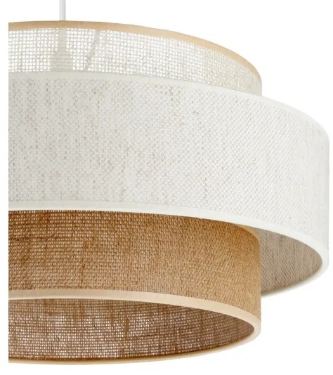 BOHO zsinóros függőlámpa 1xE27/60W/230V Ø 40 cm fehér/juta