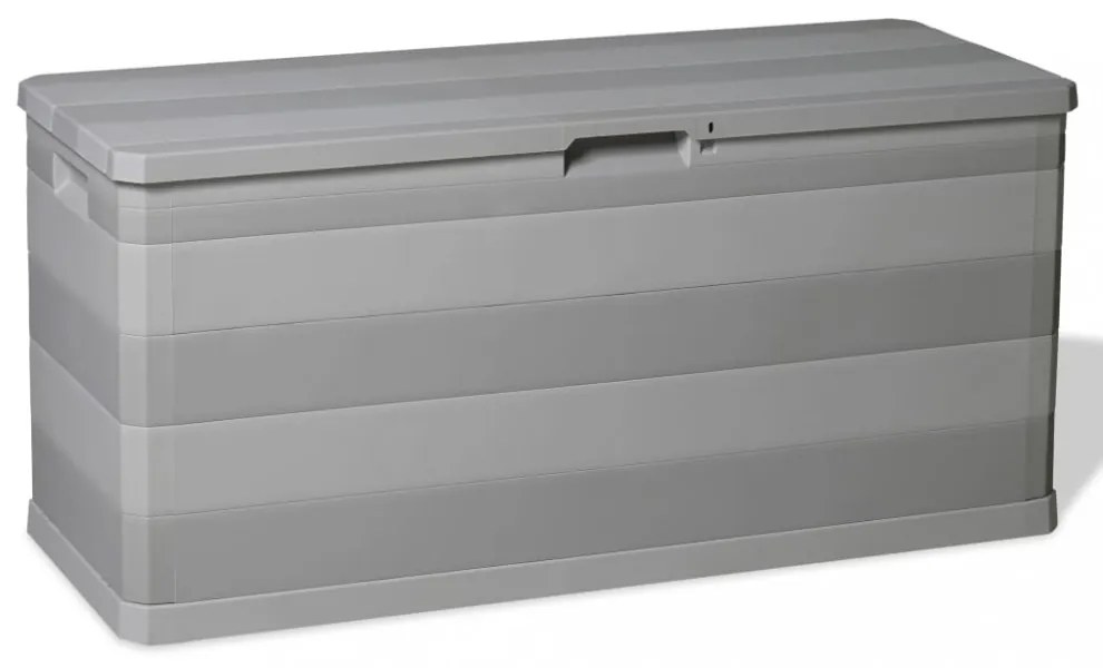 szürke kerti tárolóláda 117 x 45 x 56 cm