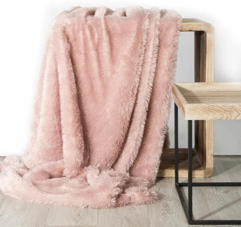 Tiffany szőrme hatású takaró Rózsaszín 170x210 cm