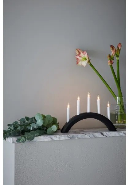 Markslöjd 705955 - Karácsonyi gyertyatartó AVENTO 5xE10/3W/230V fekete