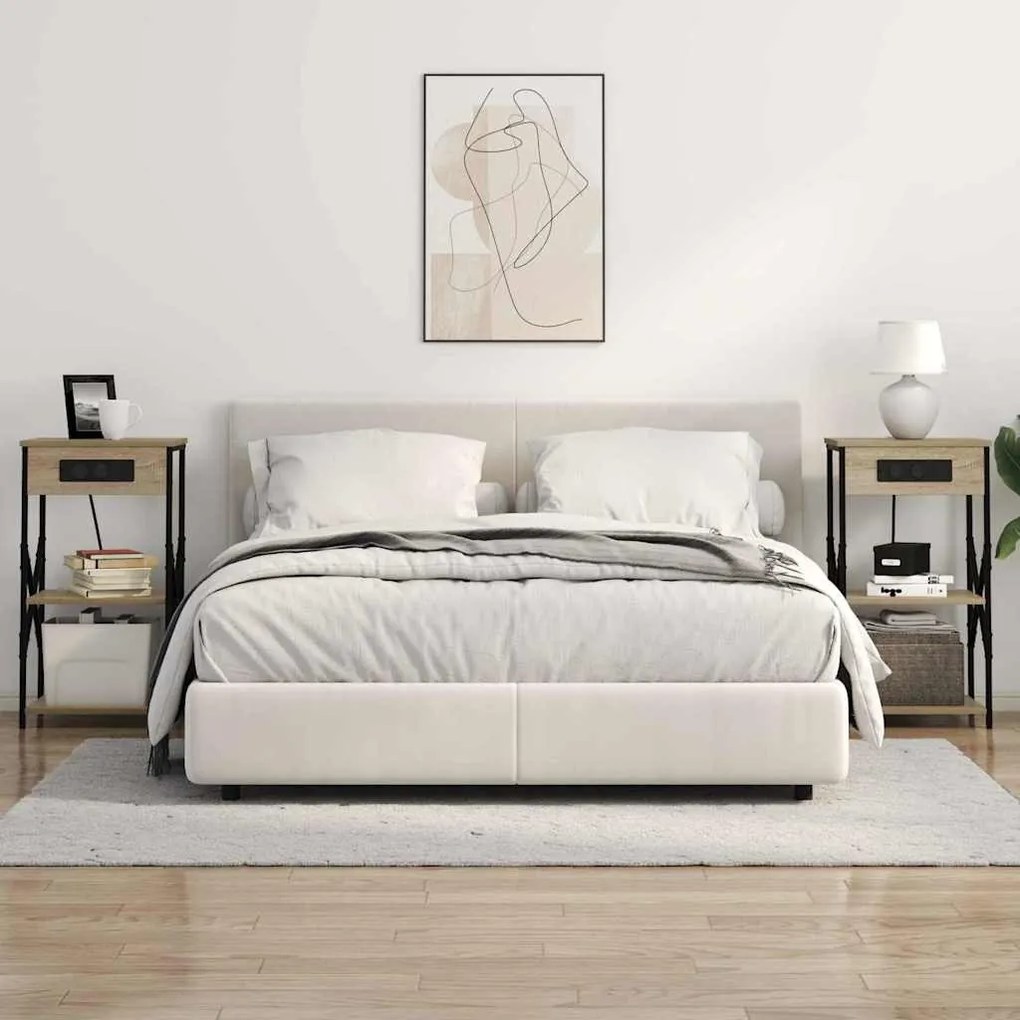 Éjjeliszekrény polcokkal sonoma tölgy 41 x 31 x 76 cm Faanyag