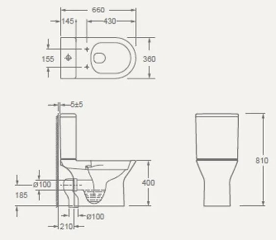AREZZO design VERMONT peremnélküli kombi wc alsó/hátsó kifolyású