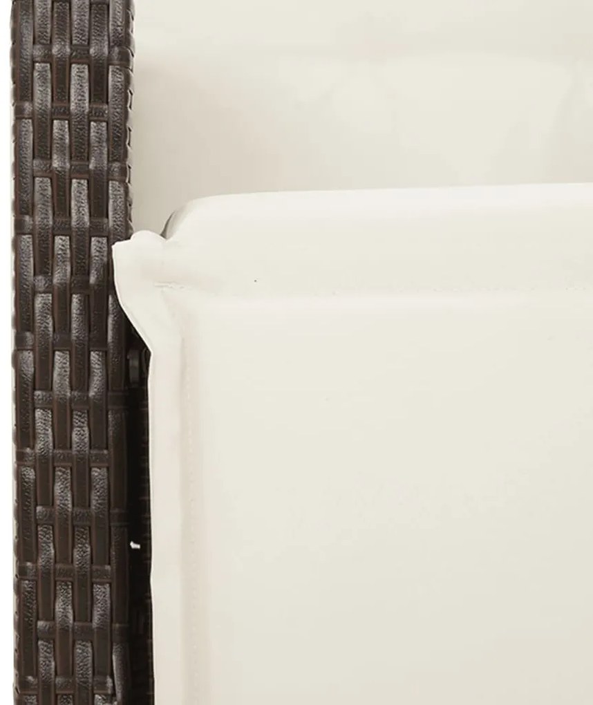 9 részes barna polyrattan kerti bisztrógarnitúra párnákkal