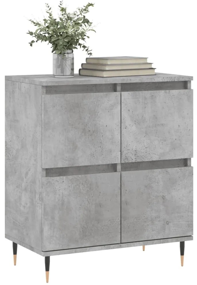 Betonszürke szerelt fa tálalószekrény 60 x 35 x 70 cm