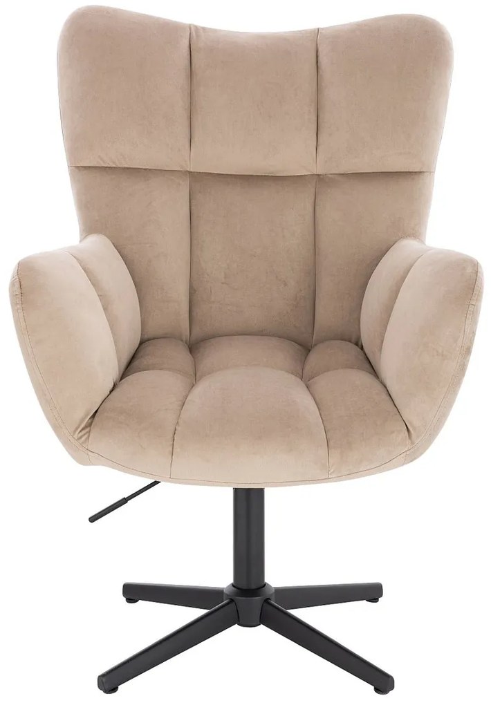 HR650CROSS Latte modern velúr szék fekete lábbal