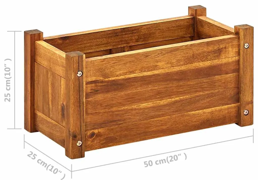 vidaXL kerti akácfa magaságyás 50 x 25 x 25 cm