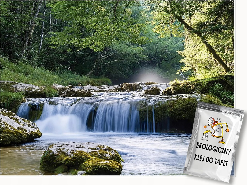 3D Fotótapéta Vízesés Erdő Tájkép Hálószoba Nappali Tapéta Flizelina 300x210