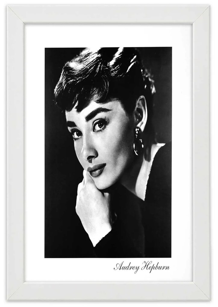 Gario Poszter Audrey Hepburn portréja A keret színe: Fekete, Méret: 70 x 100 cm
