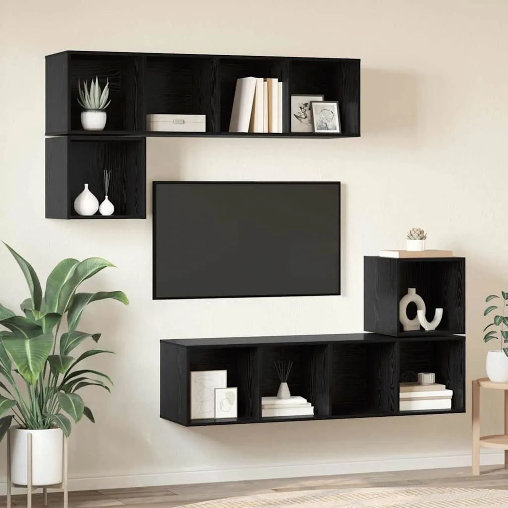 TV szekrény garnitúra 4 pcs Musta tammi 37 x 37 x 142.5 cm