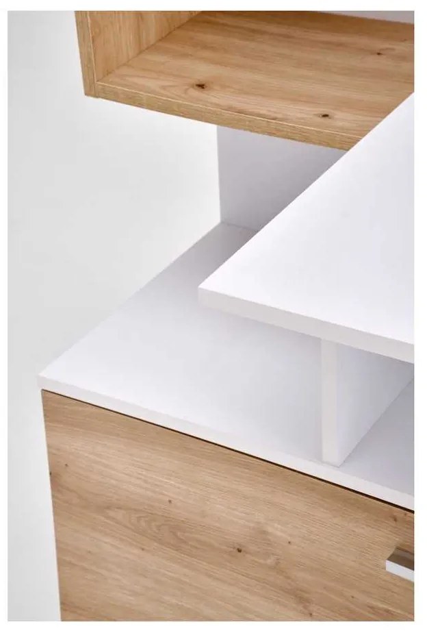 Kirkton íróasztal, fehér / artisan tölgy