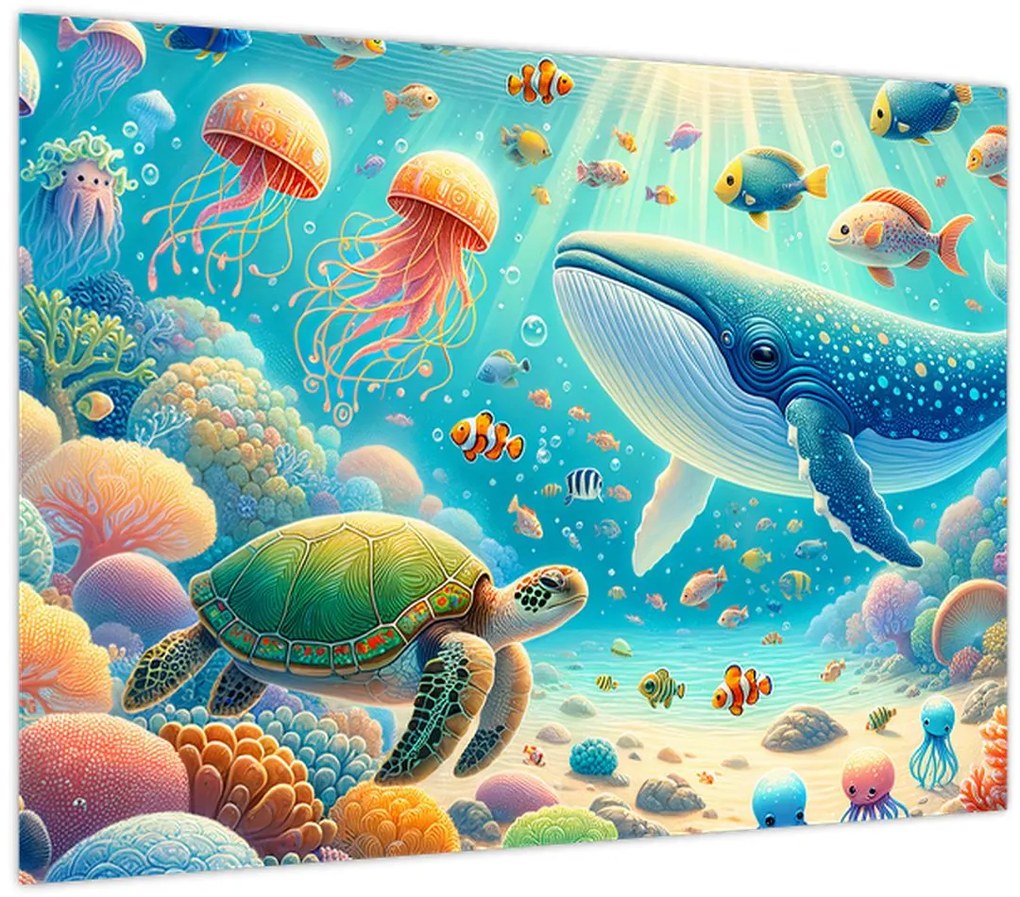 Üveg kép - A világ a víz alatt (70x50 cm)