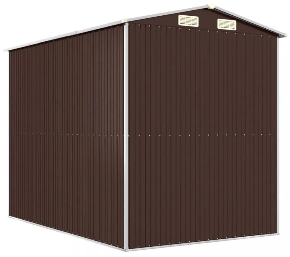 sötétbarna horganyzott acél kerti fészer 192 x 274 x 223 cm