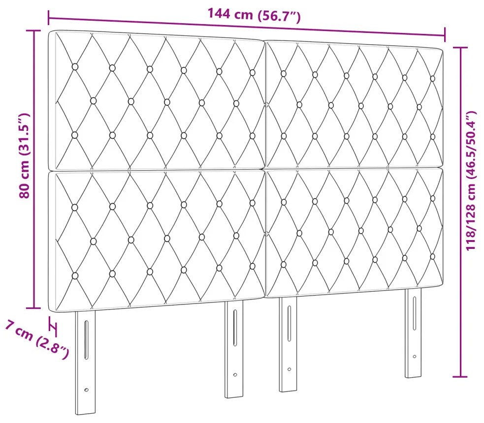 LED Fejtámla Fekete 72 cm Velúr