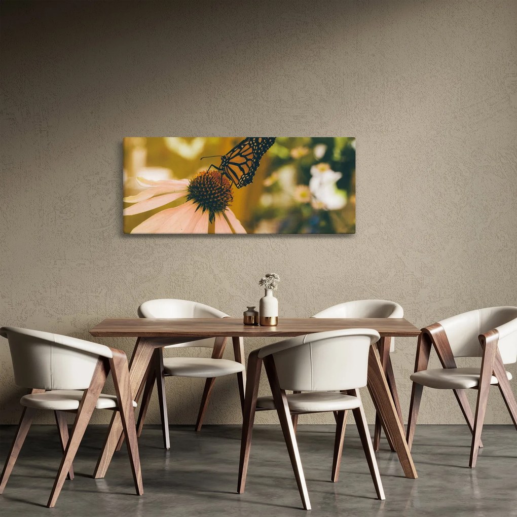 Pillangó képe a virágon (120x50 cm)