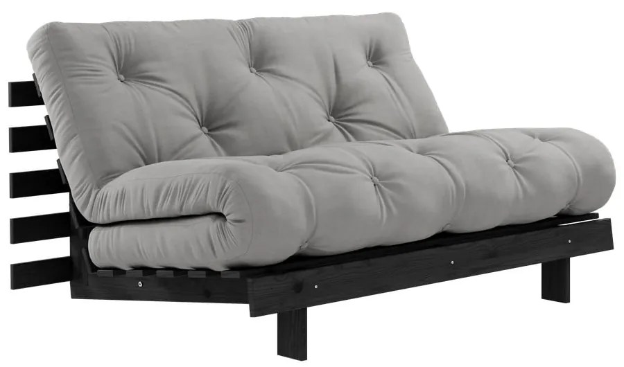 Szürke kinyitható kanapé 140 cm Roots Black Night – Karup Design