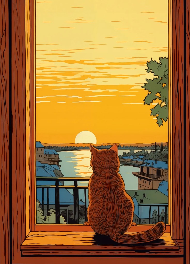 Poszter 20,5x28,4cm Nyugat a macskaszemeken keresztül