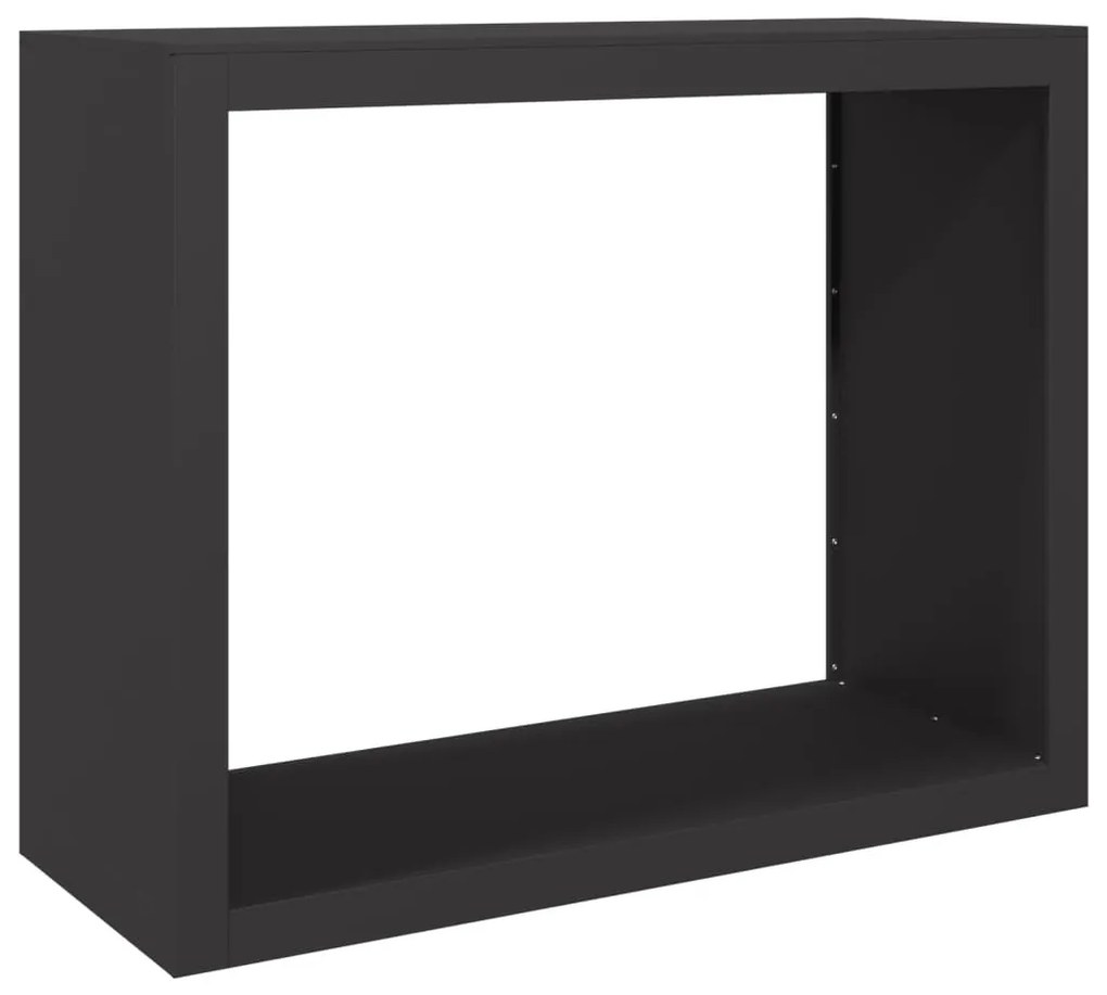 fekete acél tűzifatároló 100 x 40 x 80 cm