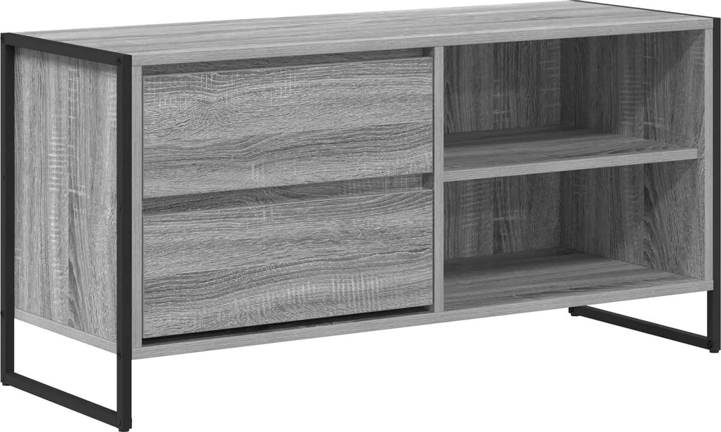 vidaXL TV szekrény fiókkal Szürke Sonoma 100 x 36 x 49,5 cm Faanyag