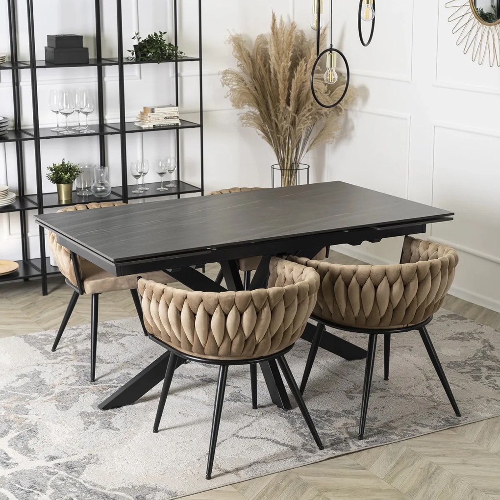 Stół BRUNO Ceramiczny Rozkładany 160-240 cm Czarny