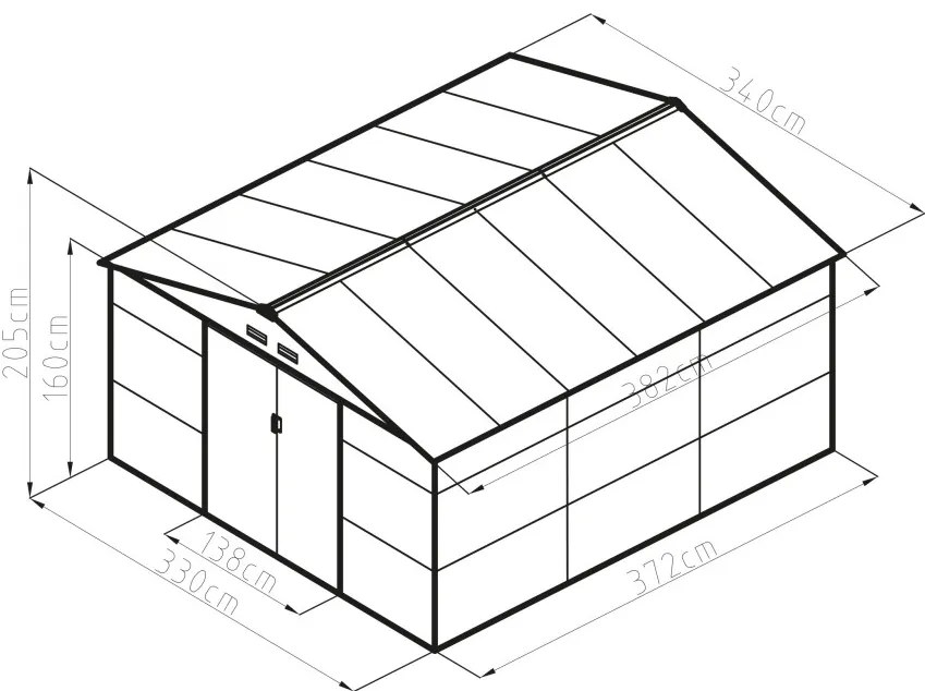 G21 GAH 1300 kerti tároló - 340 x 382 cm, zöld