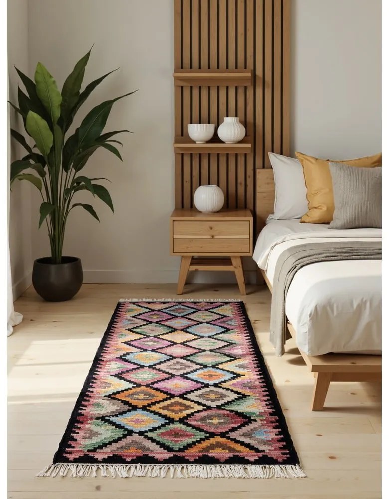 Kétoldalas kézi szövésű gyapjú futószőnyeg 60x190 cm Kamal Zara – Nouristan