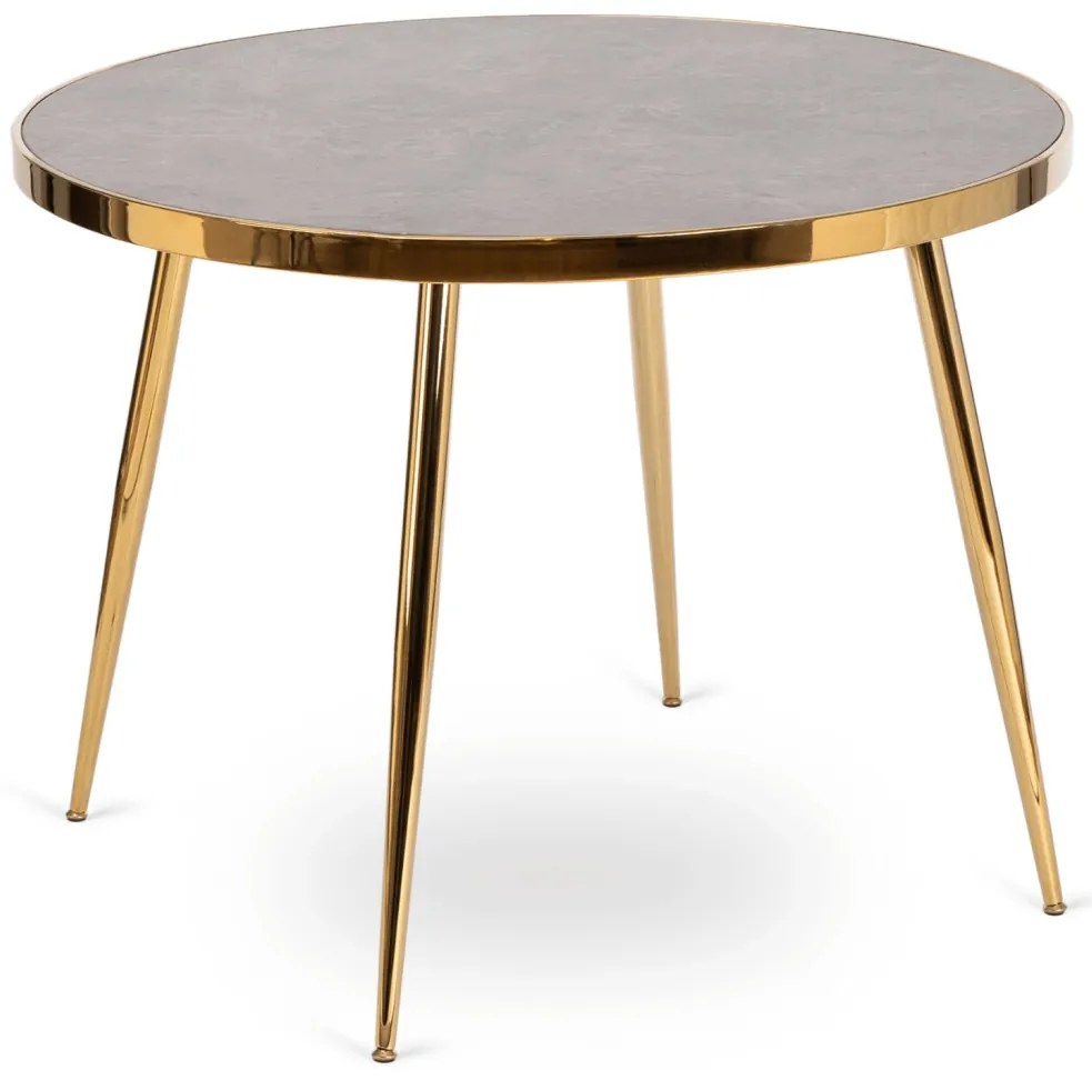 Szürke Márvány/Arany Színű Étkezőasztal. TINGA 100 cm