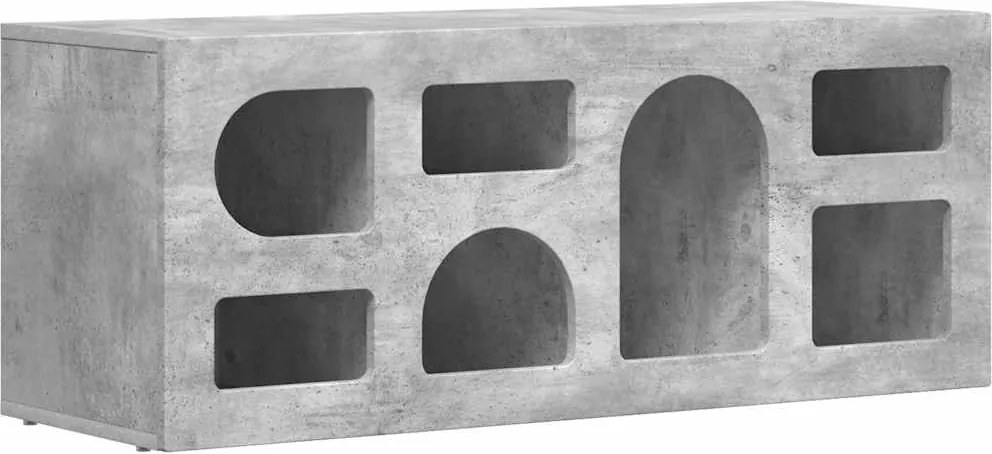 vidaXL TV szekrény Beton Szürke 100 x 35 x 40 cm Faanyag