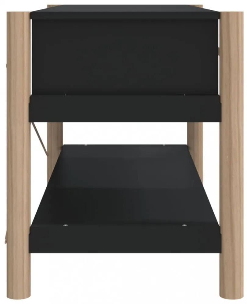 fekete szerelt fa TV-szekrény 82x38x45 cm