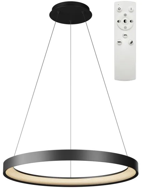Top Light-LED Dimmelhető csillár zsinóron ORBIT LED/40W/230V 3000-6500K átm. 50 cm fekete + távirányító