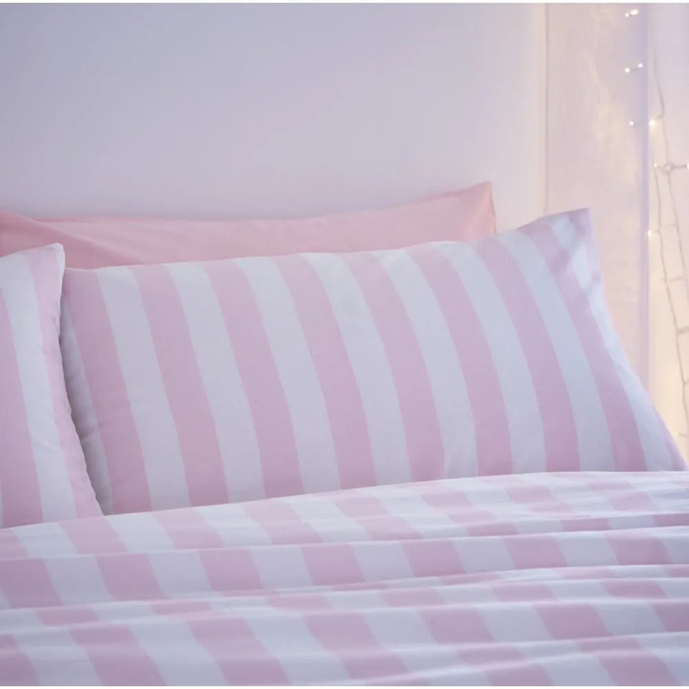 Fehér-rózsaszín kétszemélyes ágyneműhuzat 200x200 cm Stripe Tease – Sassy B