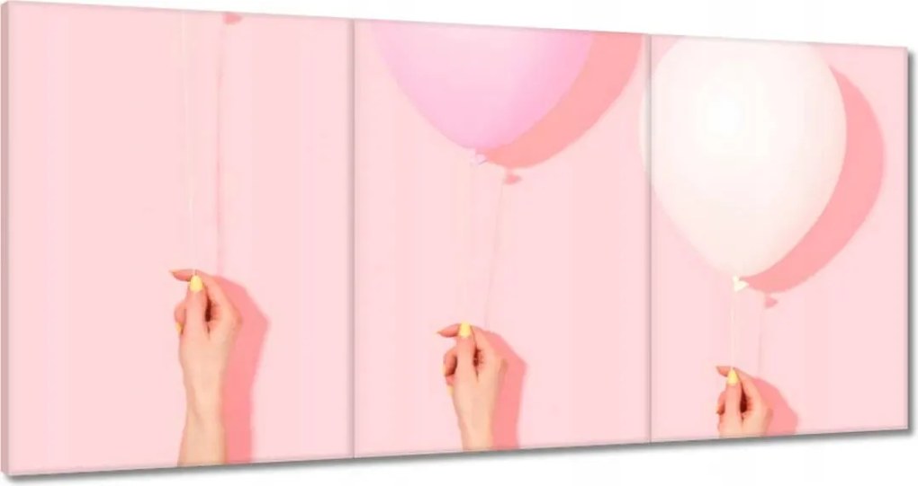 Vászonkép 120x60 Léggömbök Rózsa lufi