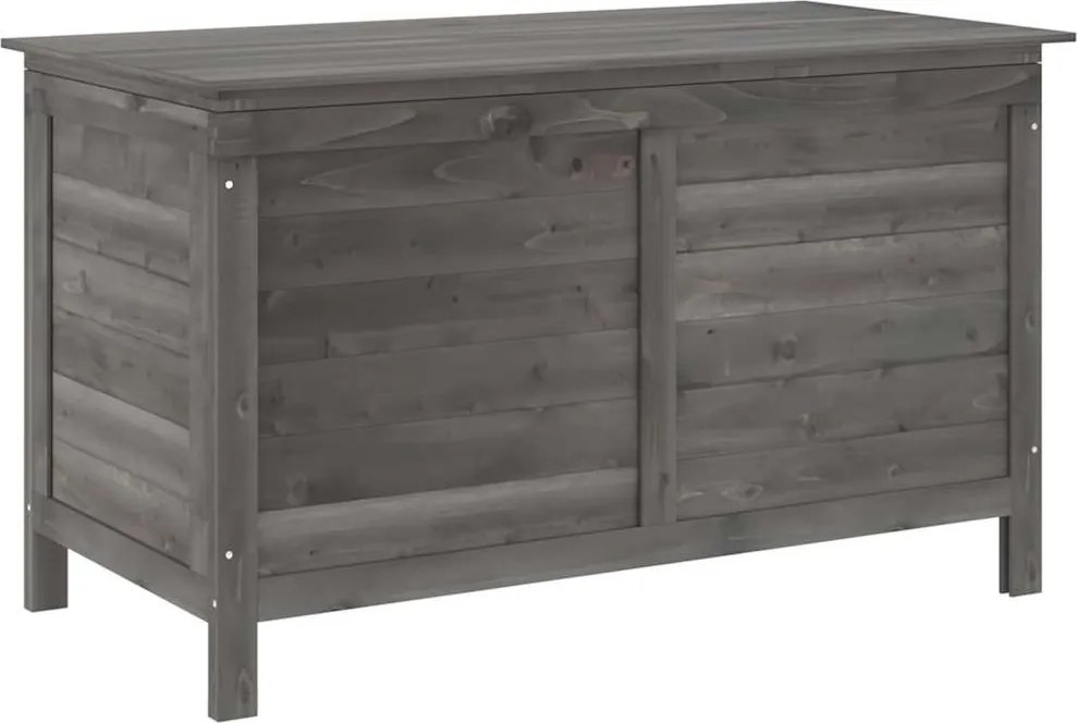 vidaXL fehér tömör fenyőfa kerti tárolóláda 99 x 49,5 x 58,5 cm