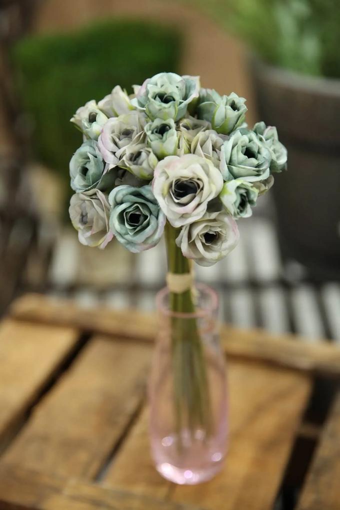 Kék mű rózsa csokor 30cm