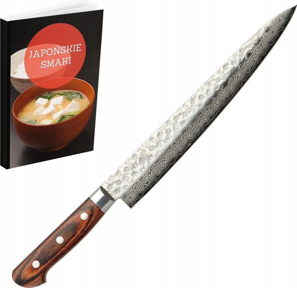 Takahisa Damascus Sujihiki 24 cm kézzel kovácsolt japán szeletelő kés