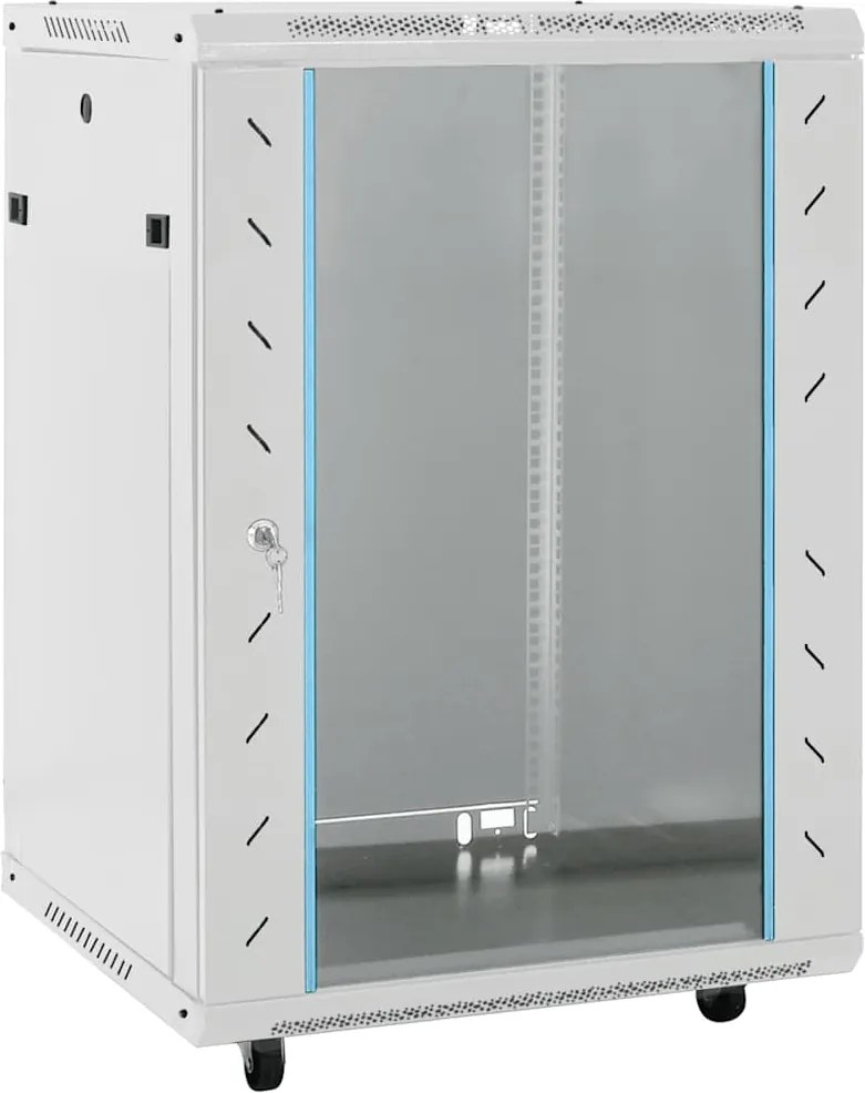 vidaXL 15U hálózati szekrény 19" forgó lábakkal IP20 60x45x86 cm