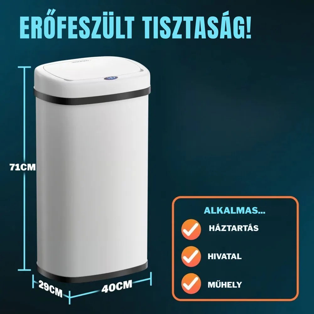 DEUS érzékelős szemetes, 58 liter, fehér Jurhan