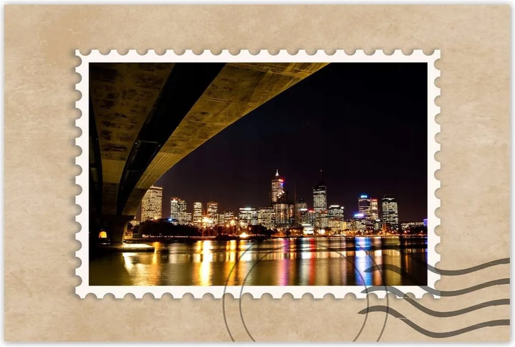 Poszterek 120x80 Éjszakai kép híddal