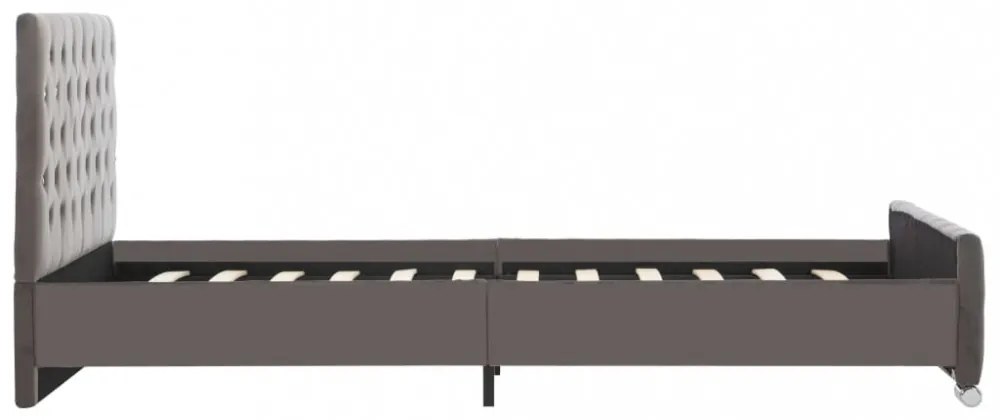 szürke szövetkárpitozású ágykeret 120 x 200 cm