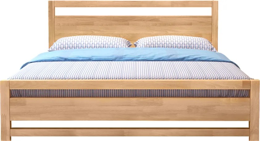 Franciaágy, 180x200, masszív fa, természetes, SHEILA