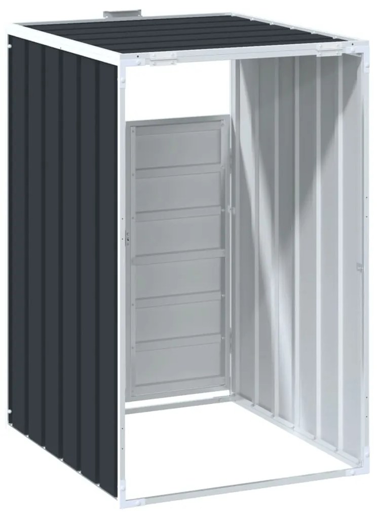 antracit acél kerekes szemetes tároló 1 szemeteskukához 72 x 81 x 115 cm