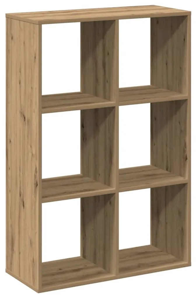 kézműves tölgy színű fa elválasztó könyvespolc 69,5x29x103,5 cm