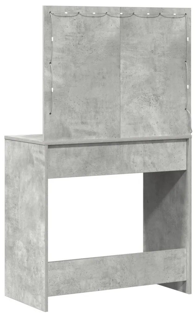 Sminktükör LED világítással Beton szürke 78,5x41x135 cm