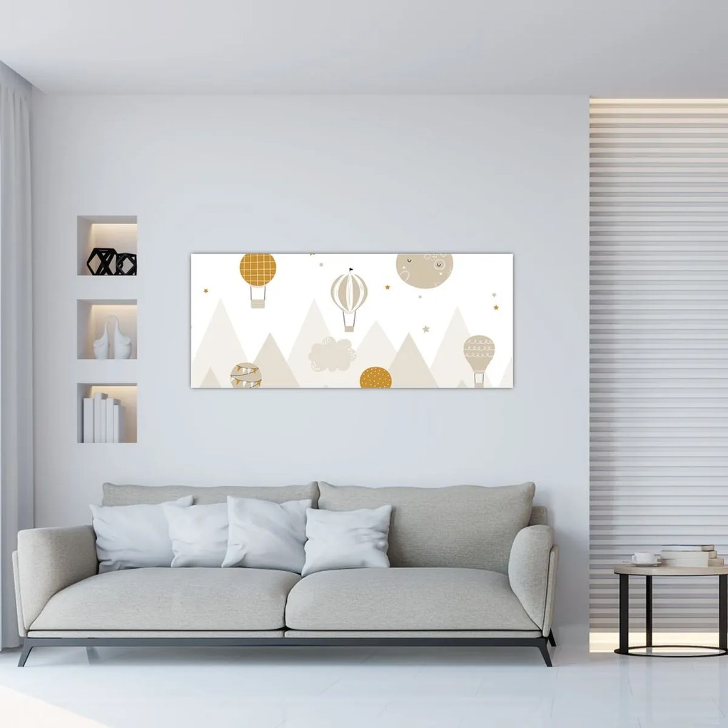 Kép - Repülő léggömbök (120x50 cm)
