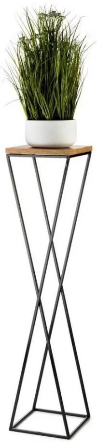 LOFT virágtartó állvány 100x24 cm fekete/barna