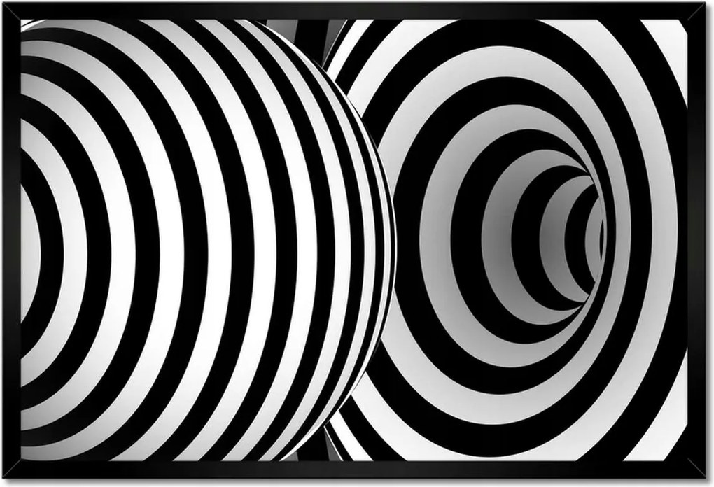 Poszter keretben 60x40 Absztrakt fekete-fehér