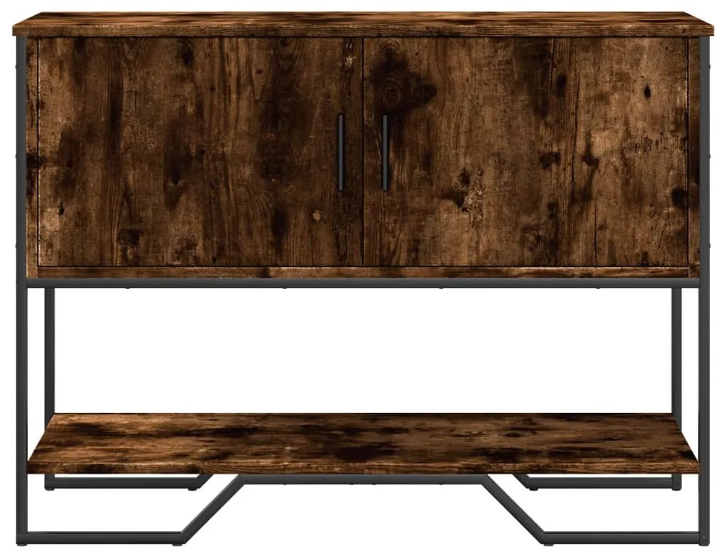 füstös tölgy színű szerelt fa tálalóasztal 100x35x74,5 cm