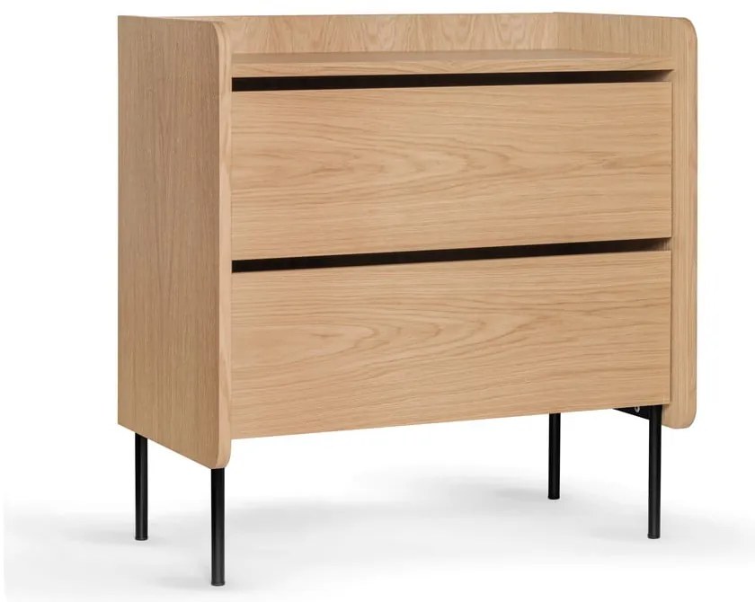 Natúr színű magas komód tölgyfa dekorral 80x82 cm Wrap – Bonami Selection